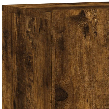 4 Piece TV Wall Units Smoked Oak Engineered Wood
