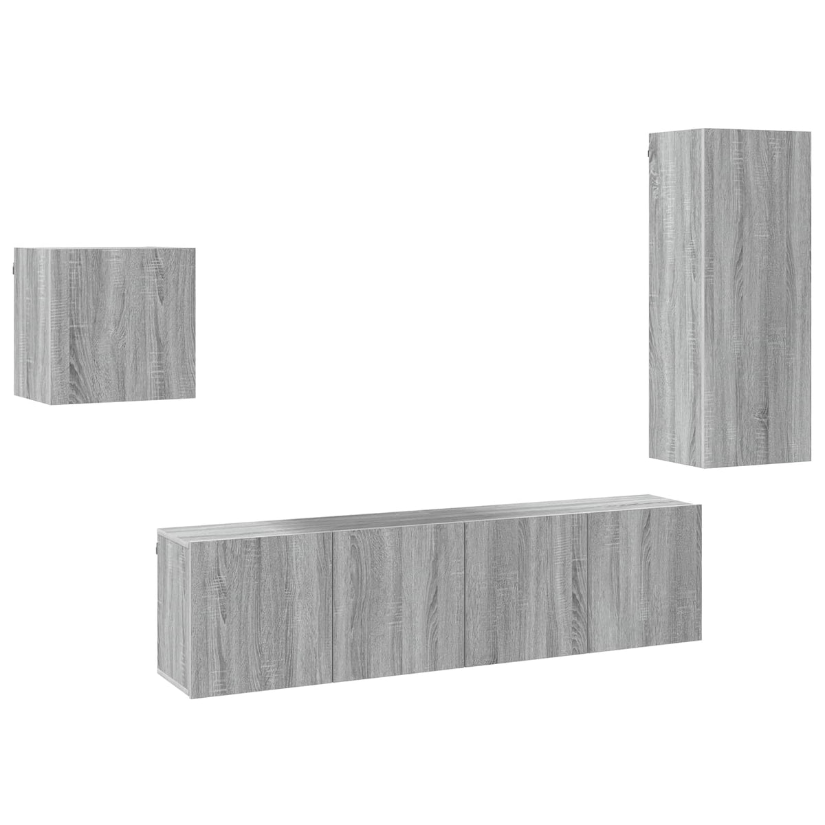 4 Piece TV Wall Units Grey Sonoma Engineered Wood