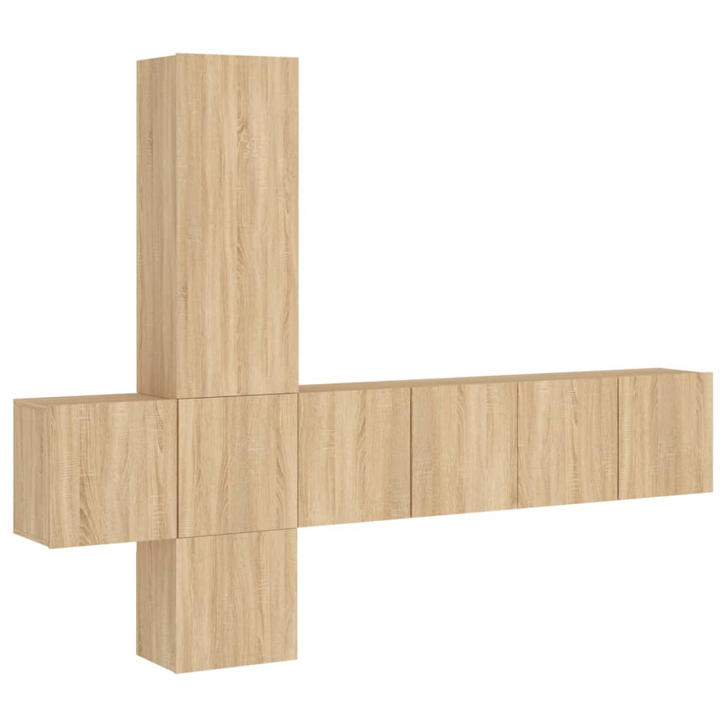 TV Wall Unit | Sonoma oak | Engineered wood | Floating TV Wall Unit