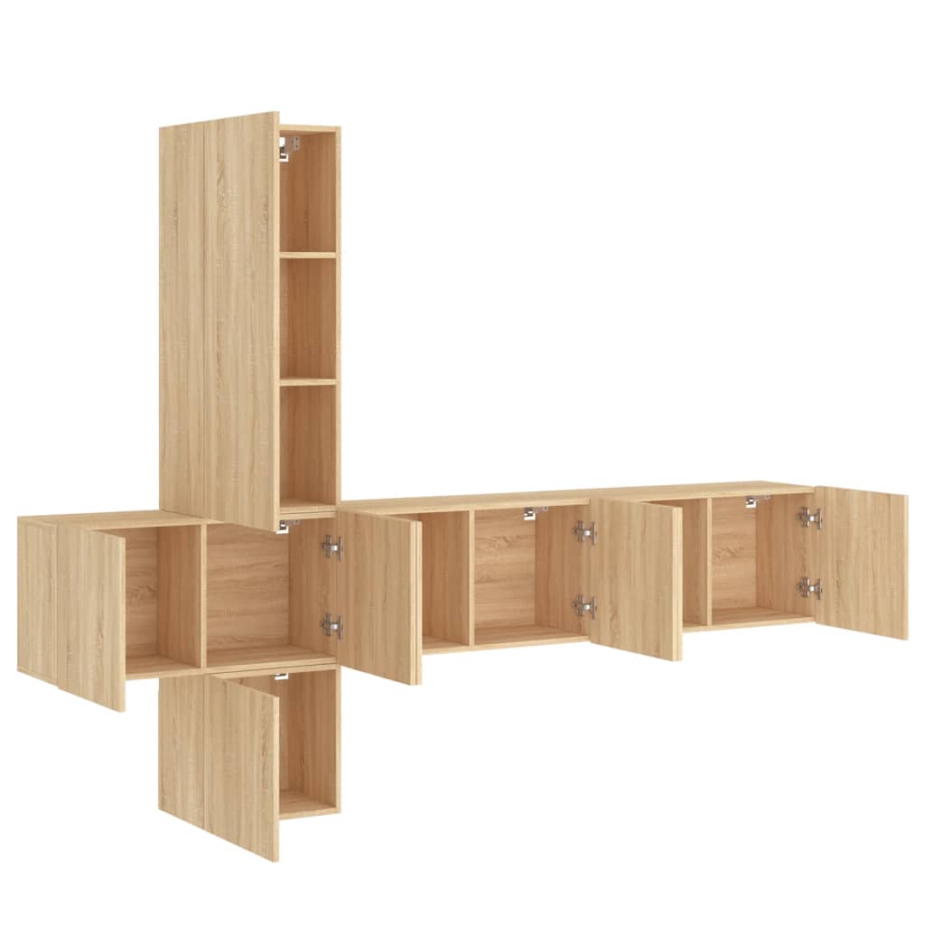 TV Wall Unit | Sonoma oak | Engineered wood | Floating TV Wall Unit