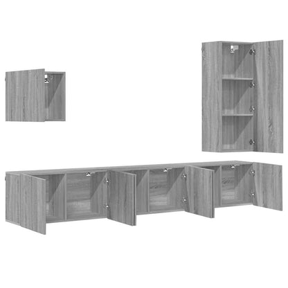 5 Piece TV Wall Units Grey Sonoma Engineered Wood