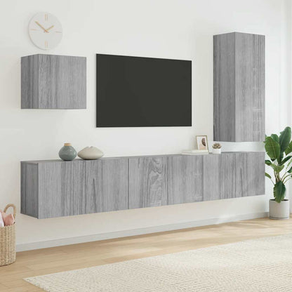5 Piece TV Wall Units Grey Sonoma Engineered Wood