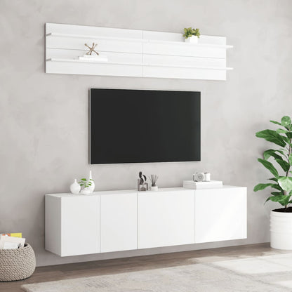 | TV Wall Units | Wall-mounted 6 pcs white Engineered wood