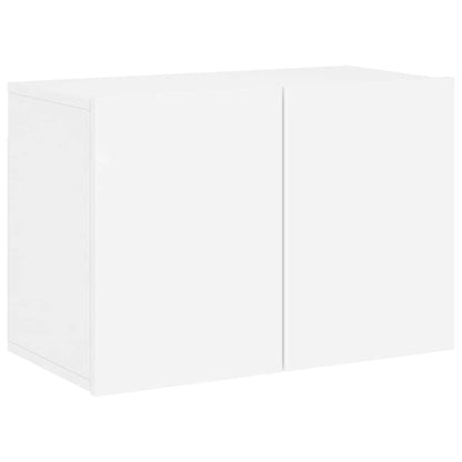 6 Piece TV Wall Units White Engineered Wood