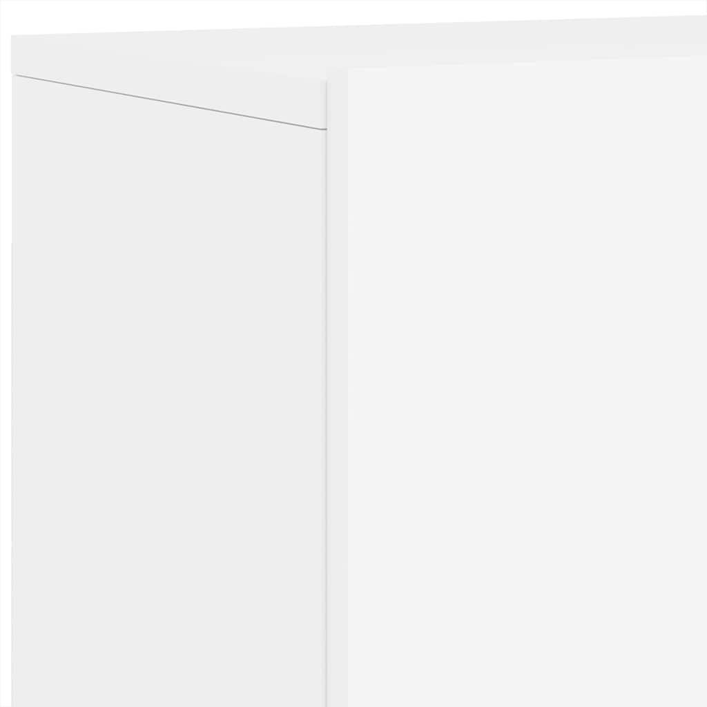 6 Piece TV Wall Units White Engineered Wood