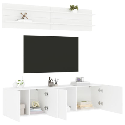 | TV Wall Units | Wall-mounted 6 pcs white Engineered wood