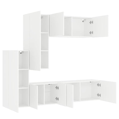 TV Wall Unit | White | Engineered wood | Large | Wall mounting