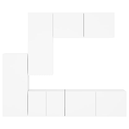 TV Wall Unit | White | Engineered wood | Large | Wall mounting