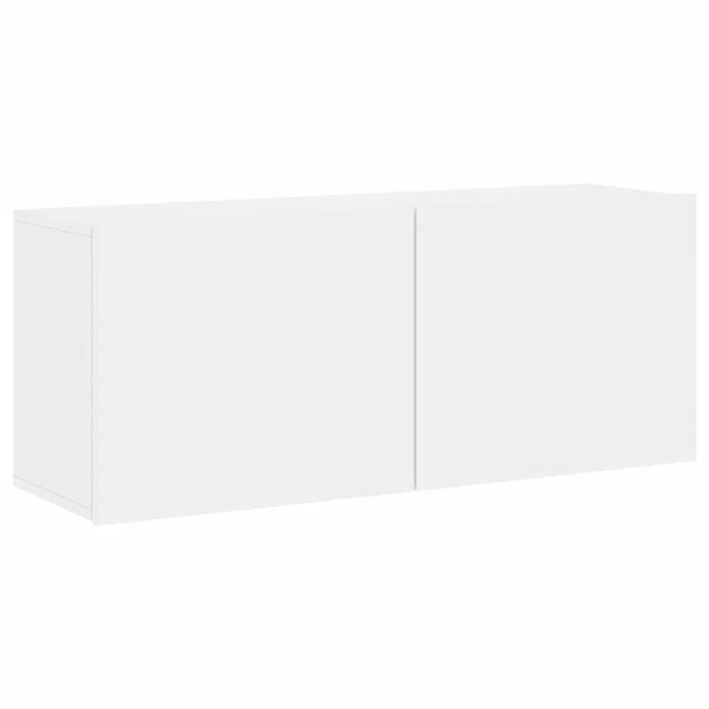 TV Wall Unit | White | Engineered wood | Large | Wall mounting