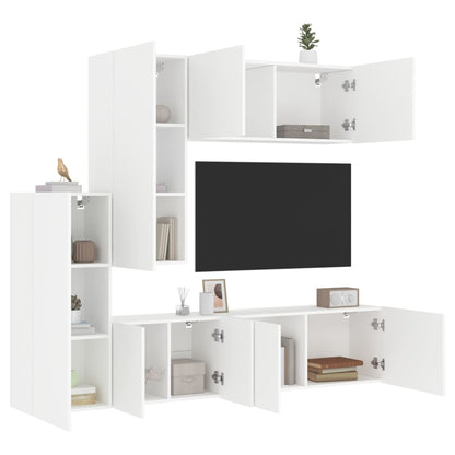 TV Wall Unit | White | Engineered wood | Large | Wall mounting