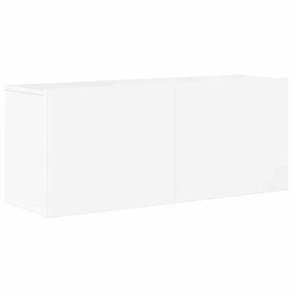 5 Piece TV Wall Units White Engineered Wood