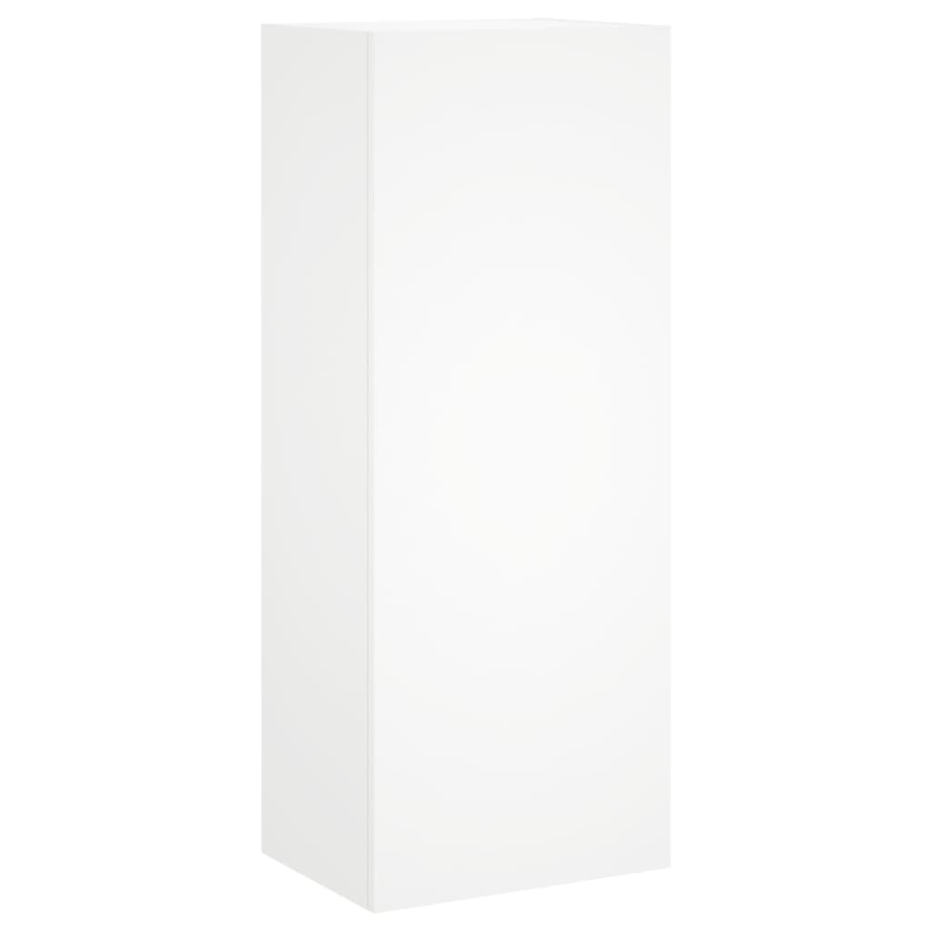 4 Piece TV Wall Units White Engineered Wood