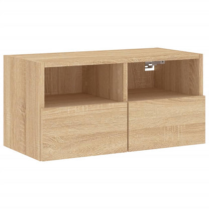 4 Piece TV Wall Units Sonoma Oak Engineered Wood