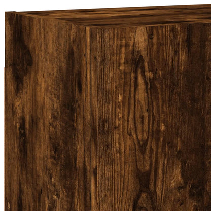 4 Piece TV Wall Units Smoked Oak Engineered Wood