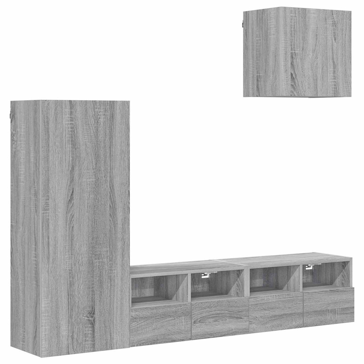 4 Piece TV Wall Units Grey Sonoma Engineered Wood
