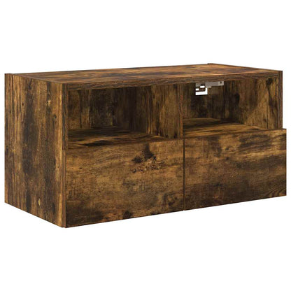 5 Piece TV Wall Units Smoked Oak Engineered Wood