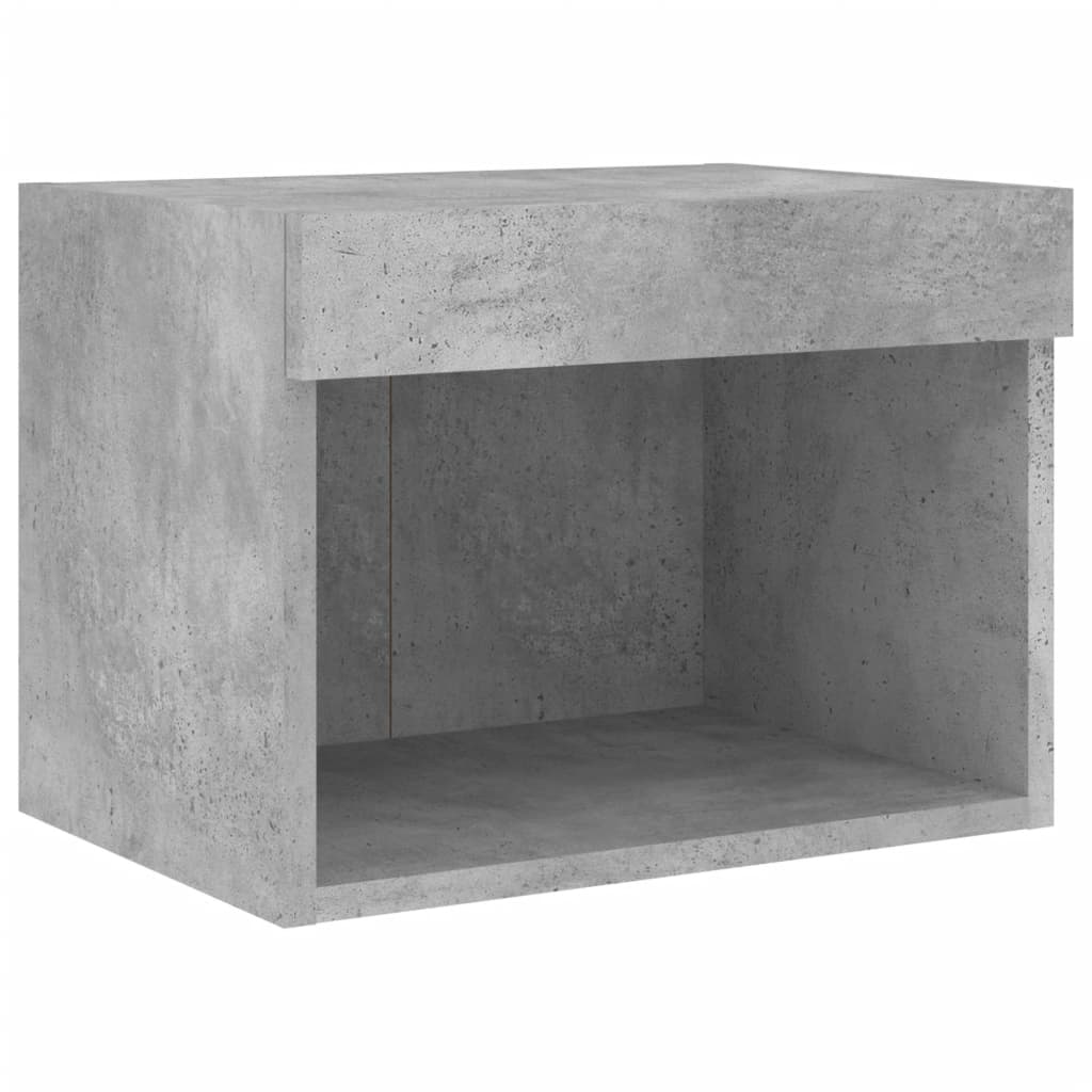 4 Piece TV Wall Cabinets with LED Lights Concrete Grey