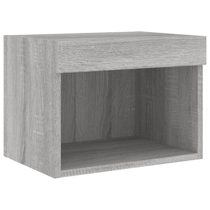 4 Piece TV Wall Cabinets with LED Lights Grey Sonoma