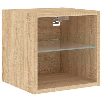 8 Piece TV Wall Units with LED Sonoma Oak Engineered Wood