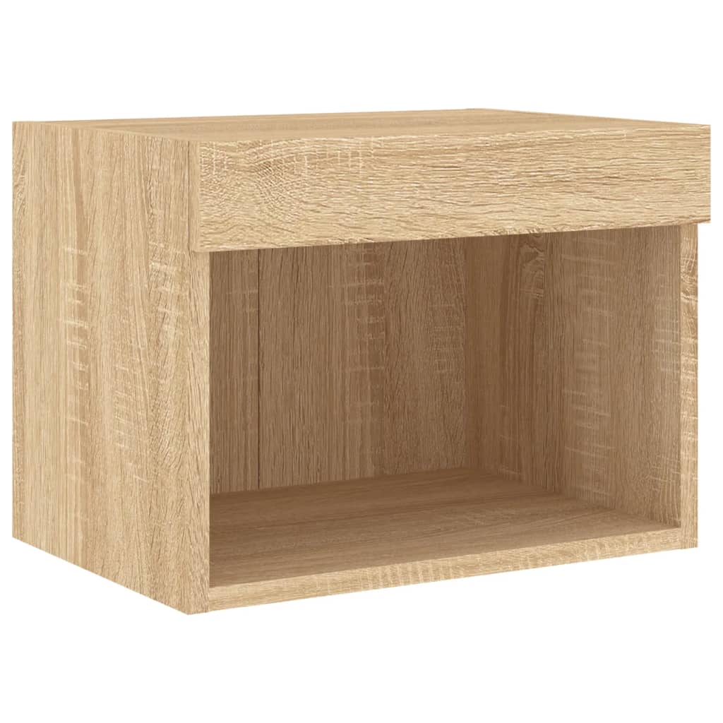 8 Piece TV Wall Units with LED Sonoma Oak Engineered Wood