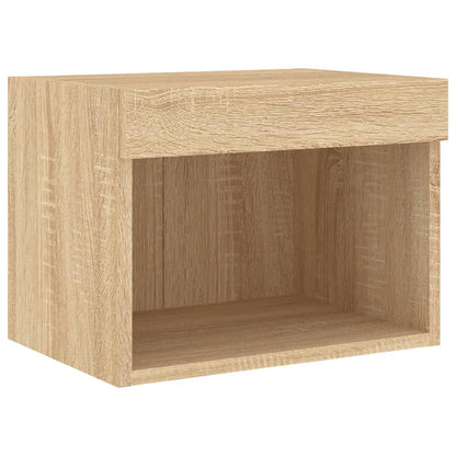 8 Piece TV Wall Units with LED Sonoma Oak Engineered Wood