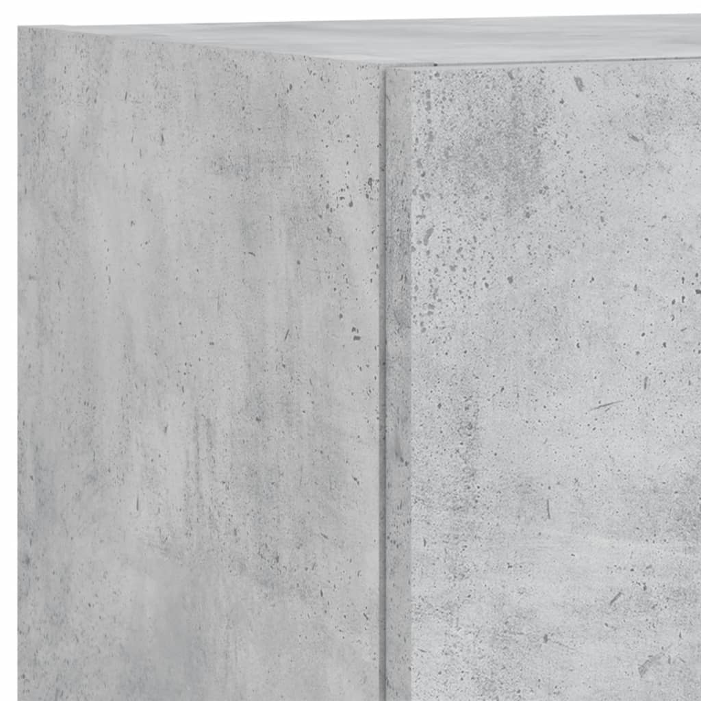 5 Piece TV Wall Units with LED Concrete Grey Engineered Wood