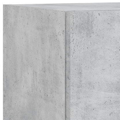 5 Piece TV Wall Units with LED Concrete Grey Engineered Wood