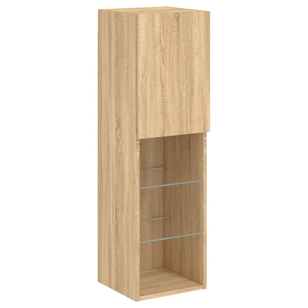5 Piece TV Wall Units with LED Sonoma Oak Engineered Wood