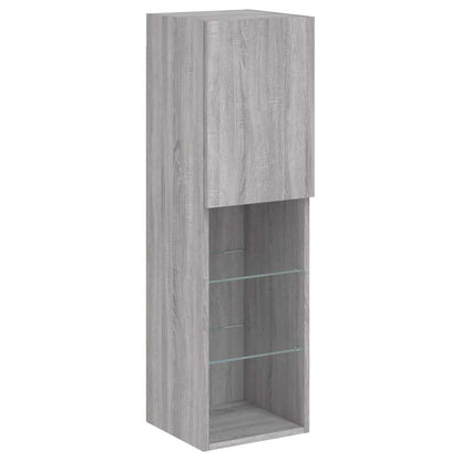 5 Piece TV Wall Units with LED Grey Sonoma Engineered Wood