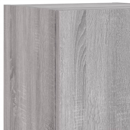 5 Piece TV Wall Units with LED Grey Sonoma Engineered Wood