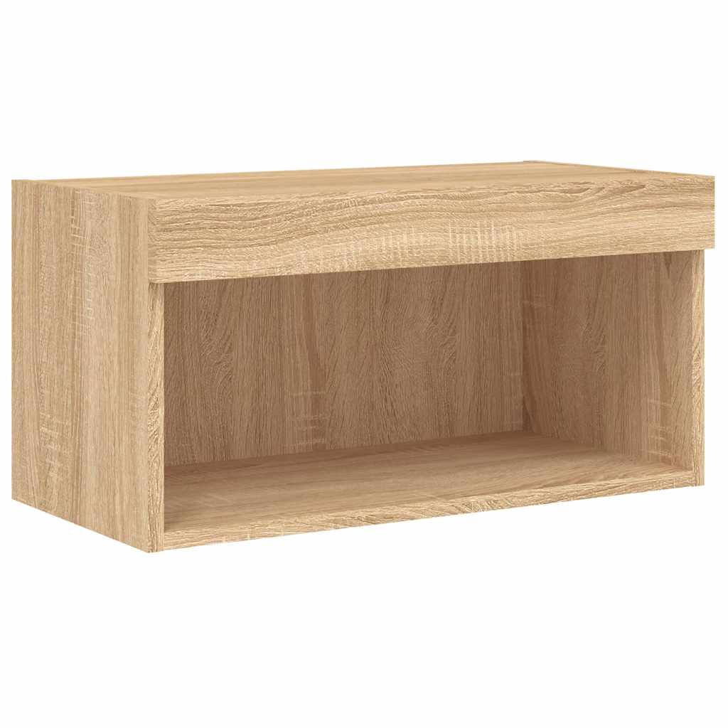 6 Piece TV Wall Units with LED Sonoma Oak Engineered Wood