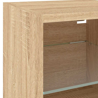 6 Piece TV Wall Units with LED Sonoma Oak Engineered Wood