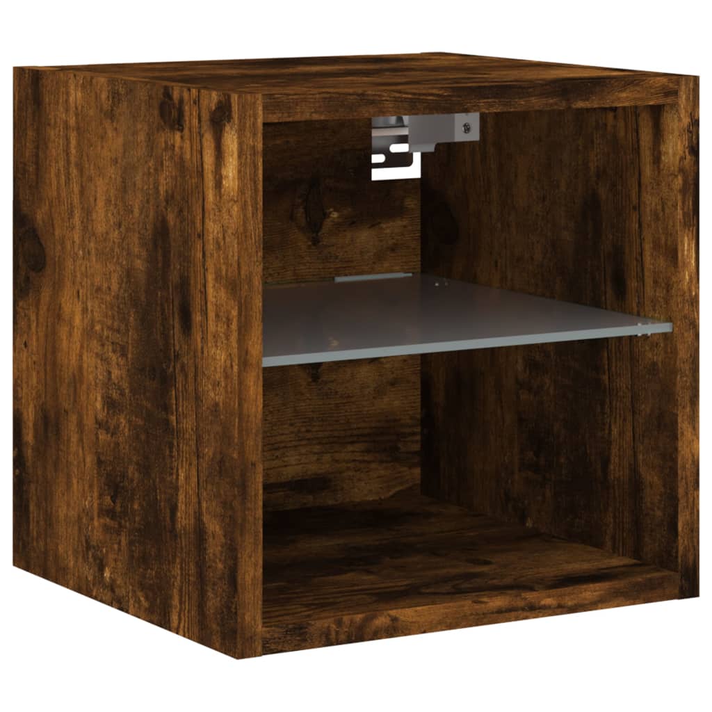 6 Piece TV Wall Units with LED Smoked Oak Engineered Wood