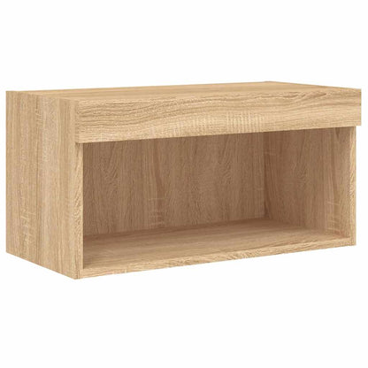 8 Piece TV Wall Units with LED Sonoma Oak Engineered Wood
