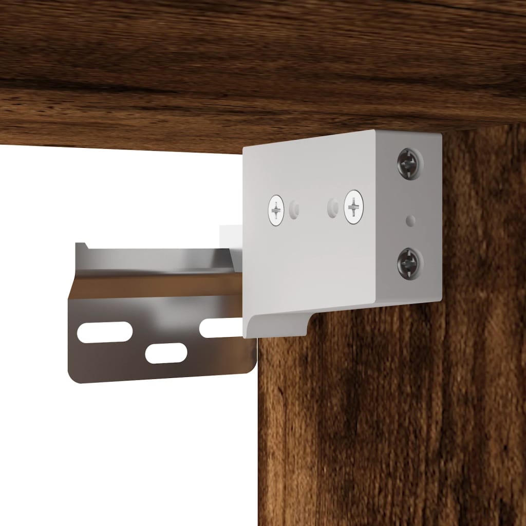 8 Piece TV Wall Units with LED Smoked Oak Engineered Wood