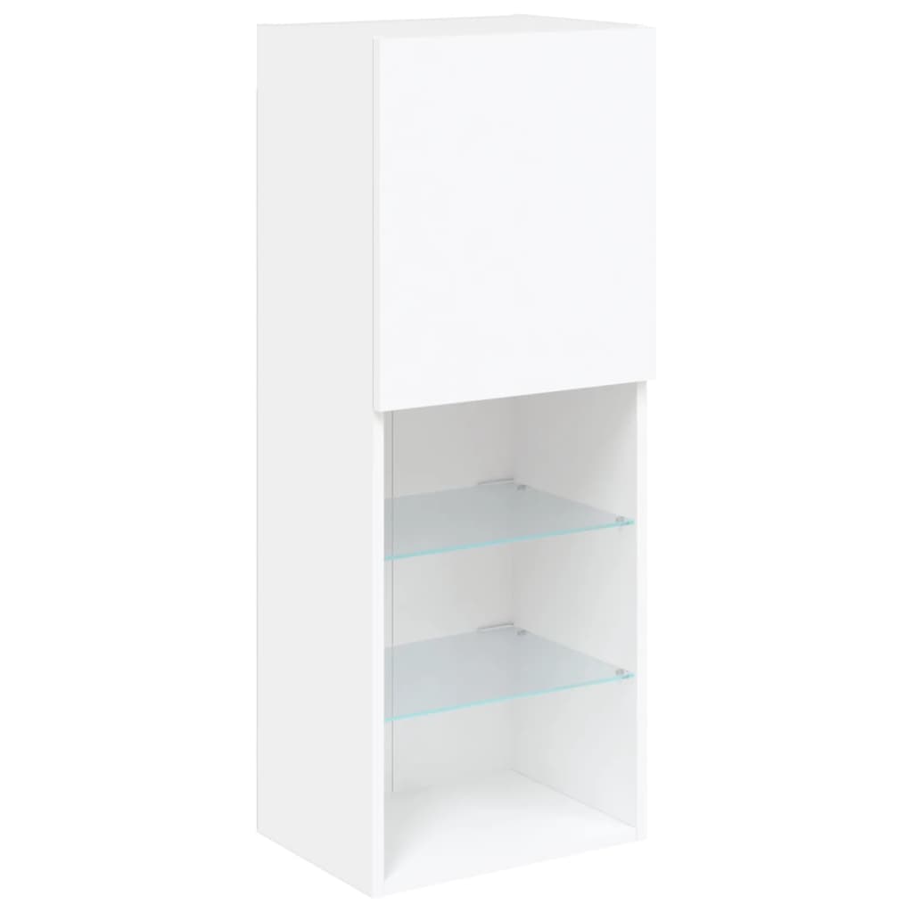 4 Piece TV Wall Units with LED White Engineered Wood