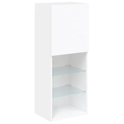 4 Piece TV Wall Units with LED White Engineered Wood