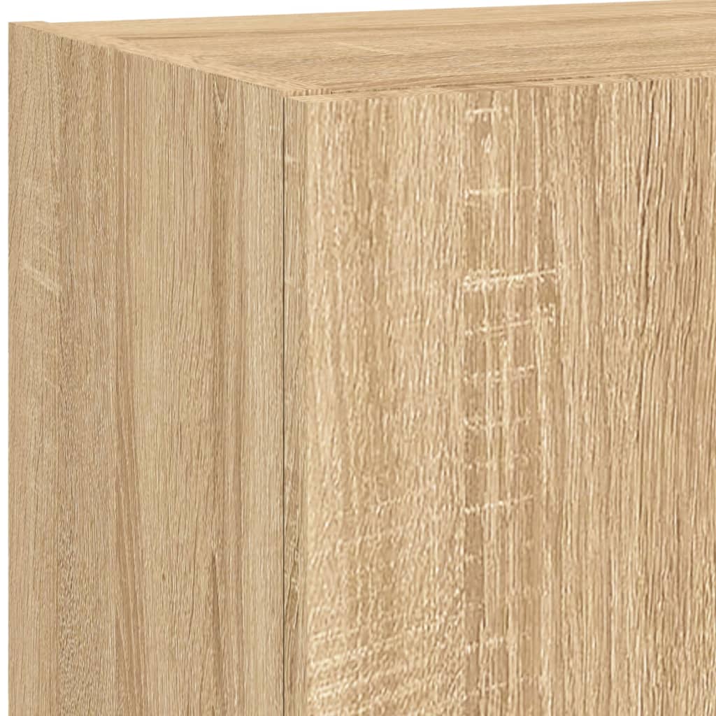 4 Piece TV Wall Units with LED Sonoma Oak Engineered Wood