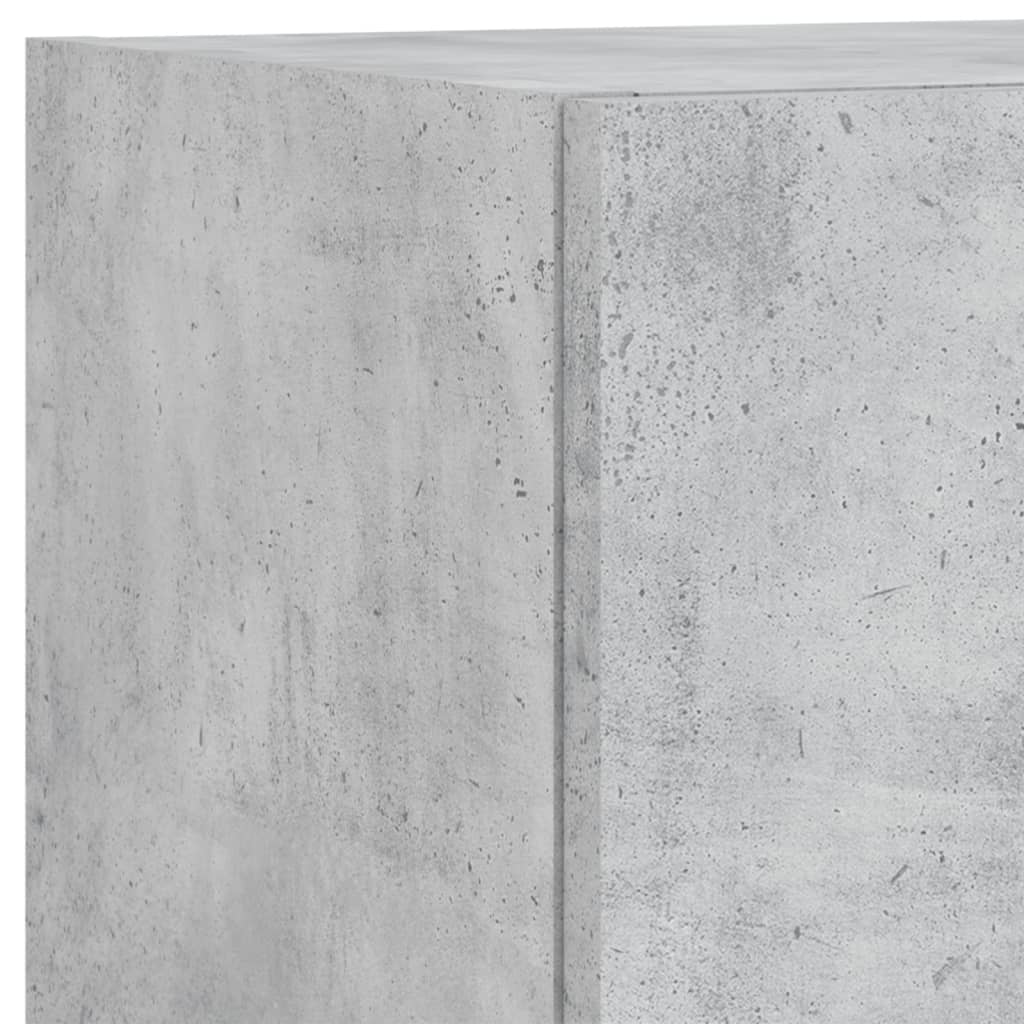 4 Piece TV Wall Units with LED Concrete Grey Engineered Wood