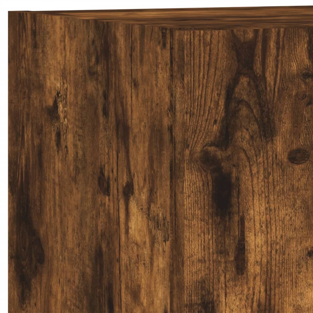 4 Piece TV Wall Units with LED Smoked Oak Engineered Wood