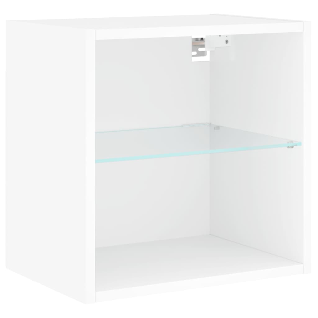 TV Wall Unit | White | Engineered wood and glass | Large | TV Wall Unit