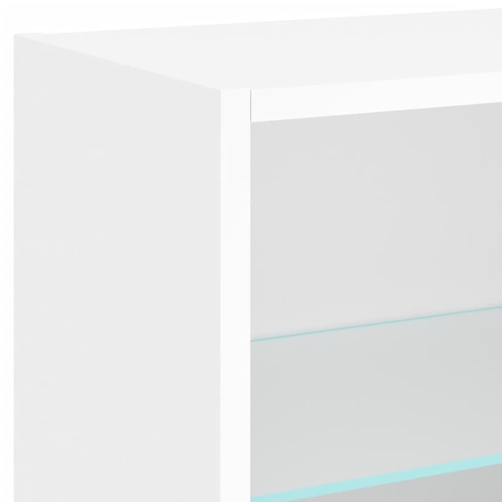 TV Wall Unit | White | Engineered wood and glass | Large | TV Wall Unit