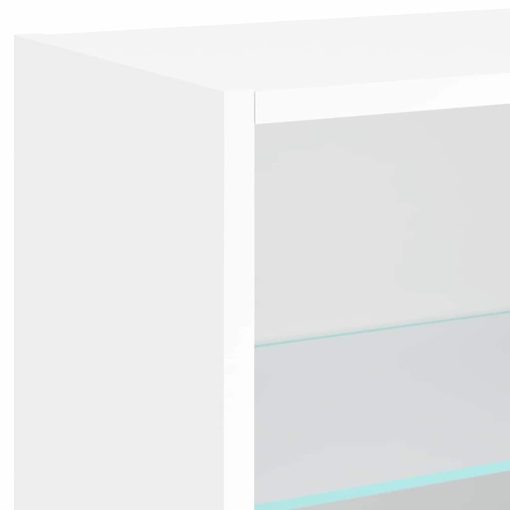 5 Piece TV Wall Units with LED White Engineered Wood