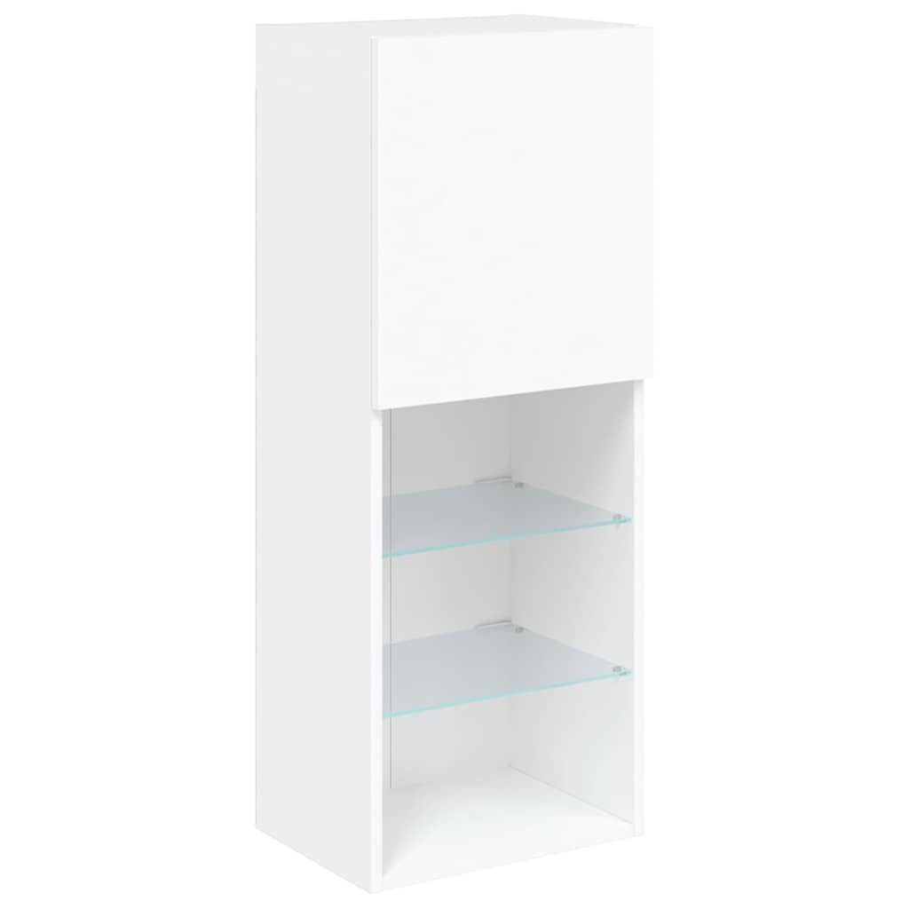 5 Piece TV Wall Units with LED White Engineered Wood