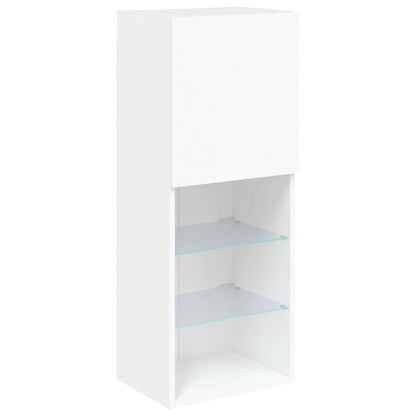 5 Piece TV Wall Units with LED White Engineered Wood