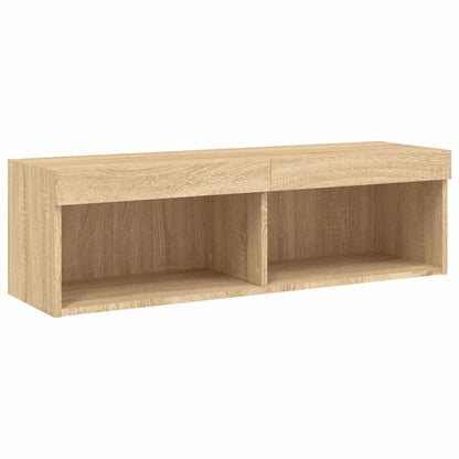 5 Piece TV Wall Units with LED Sonoma Oak Engineered Wood