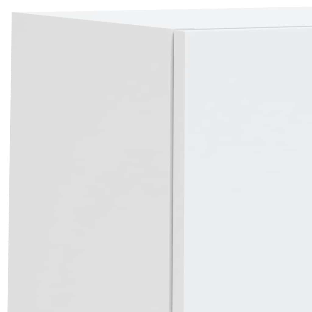 6 Piece TV Wall Units with LED White Engineered Wood