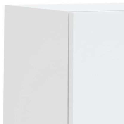 6 Piece TV Wall Units with LED White Engineered Wood