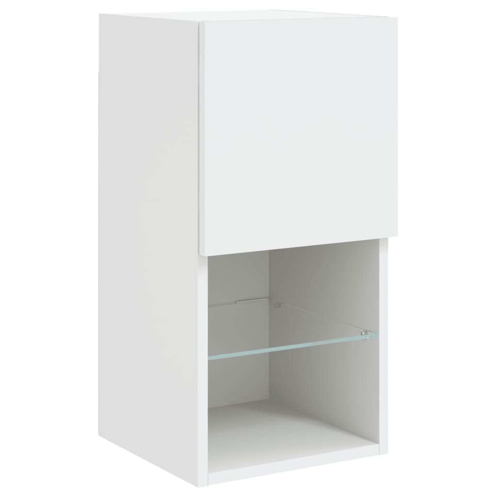 6 Piece TV Wall Units with LED White Engineered Wood