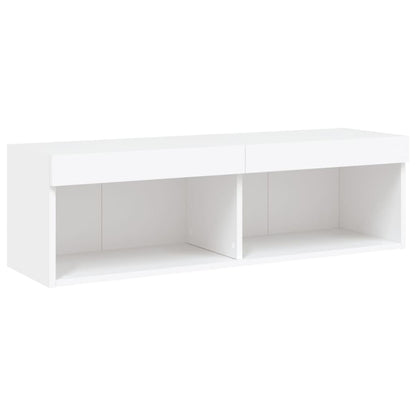 6 Piece TV Wall Units with LED White Engineered Wood